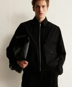 Alternative view of West N Wear Men’s Urban Utility Denim Jacket – Black & Blue With Front 2 Pockets — Stylish and Trendy Jacket For Men's